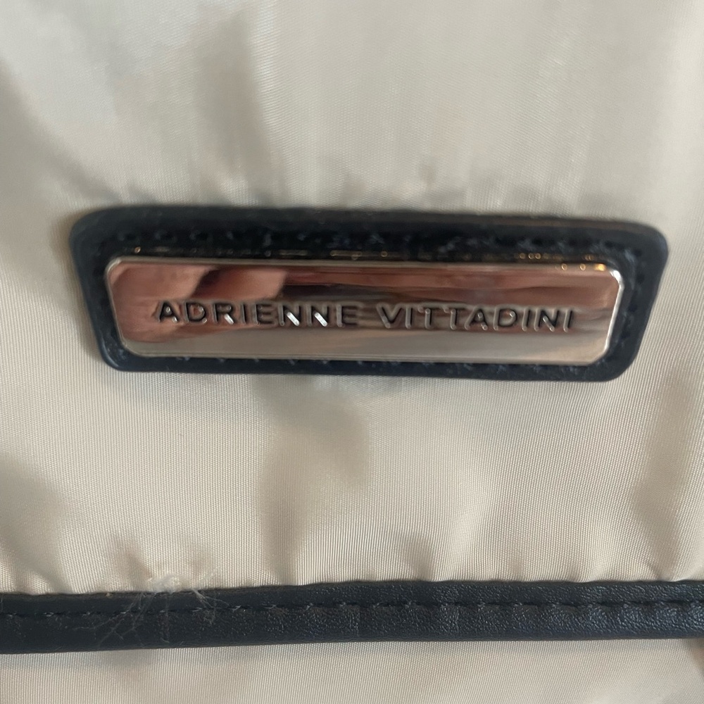 Adrienne Vittadini Beige Nylon Satchel Backpack Convertible Bag with Coin Pouch - Picture 12 of 17